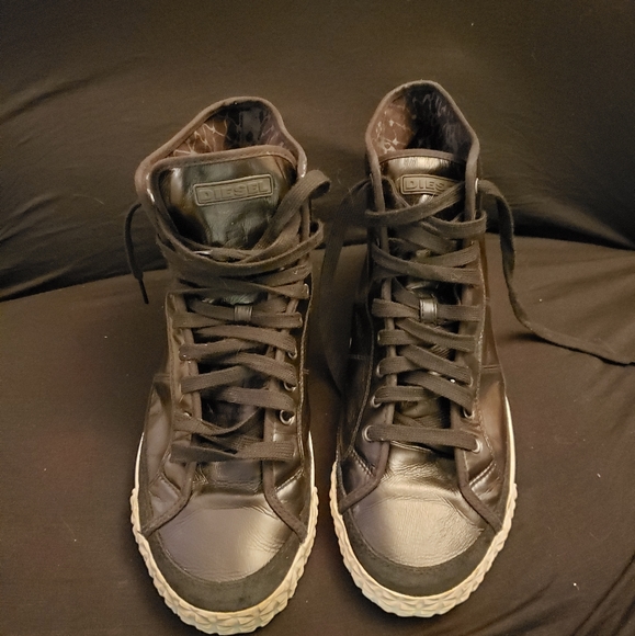Diesel Black Hightop Sneaker Leather&Suede 12 - Picture 2 of 6